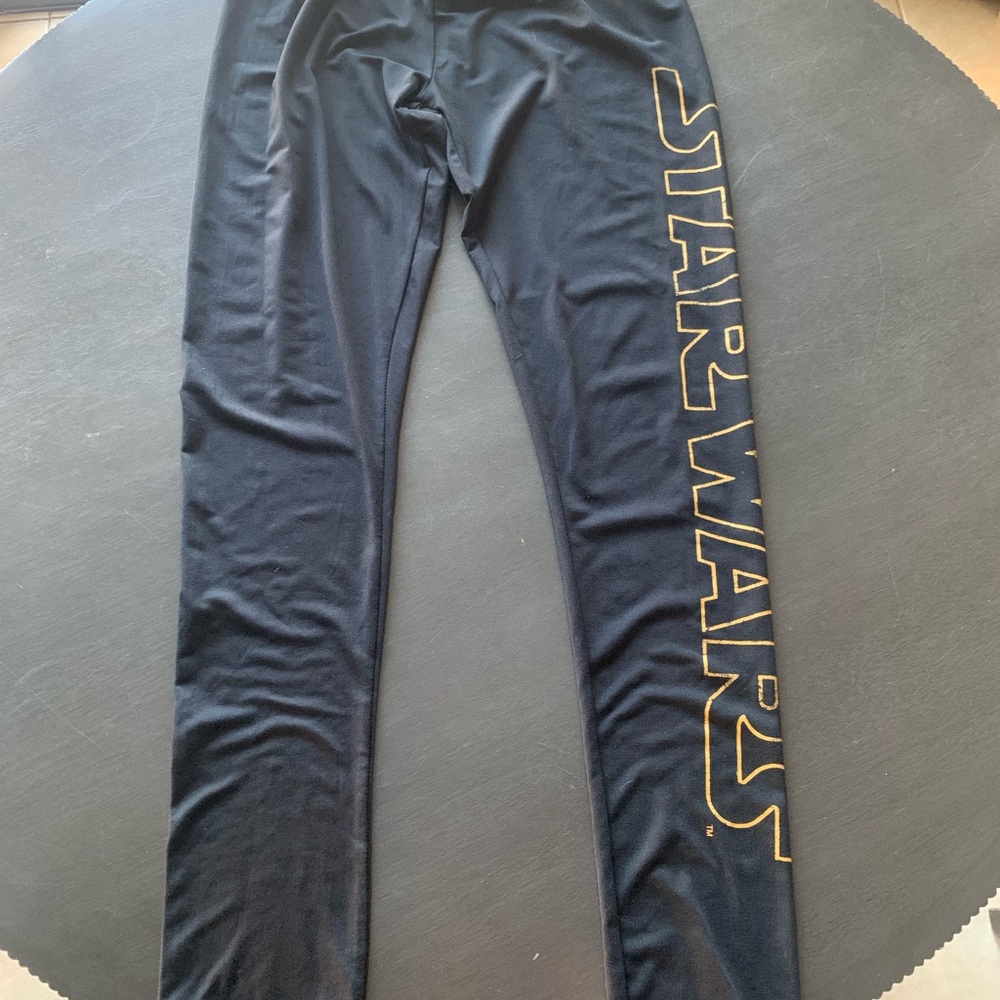 Star Wars Logo Fifth Sun Black Yoga Pants / leggings Teen Girls Large